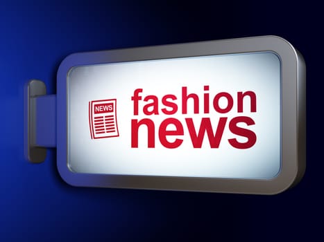 News concept: Fashion News and Newspaper on advertising billboard background, 3d render