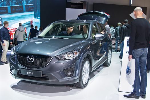 Moscow-September 2: Mazda CX-5 at the Moscow International Automobile Salon on September 2, 2014 in Moscow