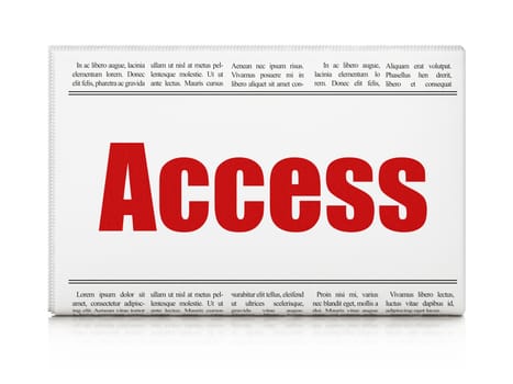 Privacy concept: newspaper headline Access on White background, 3d render