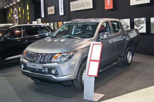 Tartu - September 26: Mitsubishi L200 at the Tartu Motoshow on September 26, 2015 in Tartu, Estonia