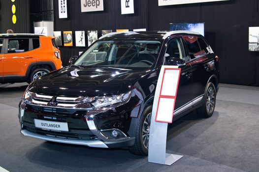 Tartu - September 26: Mitsubishi Outlander at the Tartu Motoshow on September 26, 2015 in Tartu, Estonia