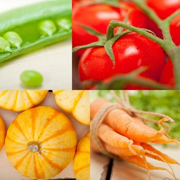 fresh hearthy healthy vegetables selection food collage composition 