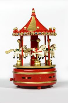 Old carillon with Horses in wood for Christmas decoration.