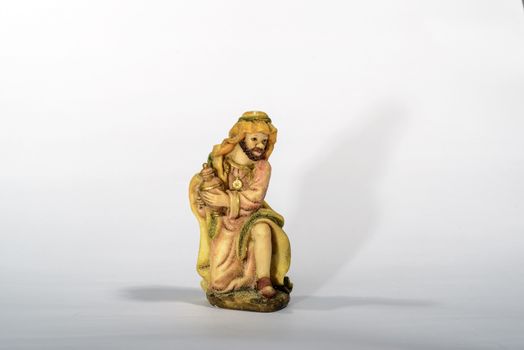 Elements of the Catholic Christian crib onthe white background.