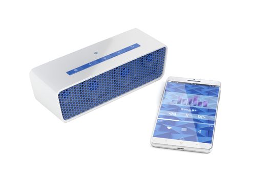 Playing music from smartphone on wireless portable speaker