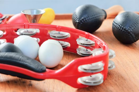 Set of percussion instruments background