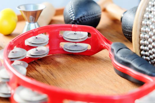Set of percussion instruments background