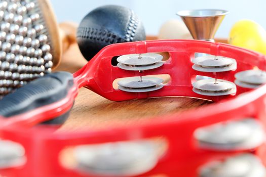 Set of percussion instruments background