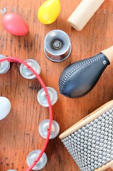 Set of percussion instruments background
