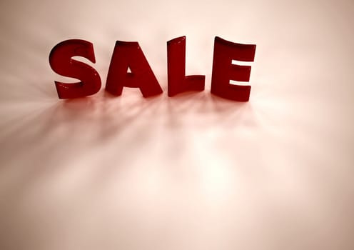 The dimensional word sale on a background