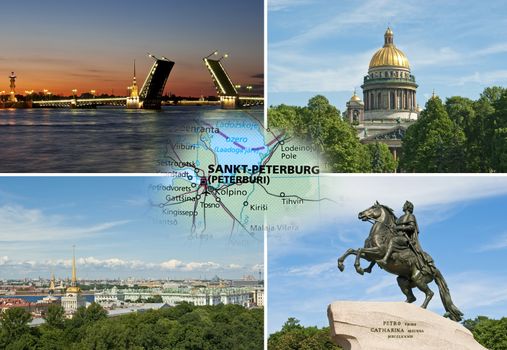 Collage of St.Petersburg famous places
