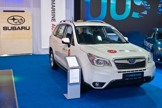 Tartu - September 26: Subaru Forester at the Tartu Motoshow on September 26, 2015 in Tartu, Estonia