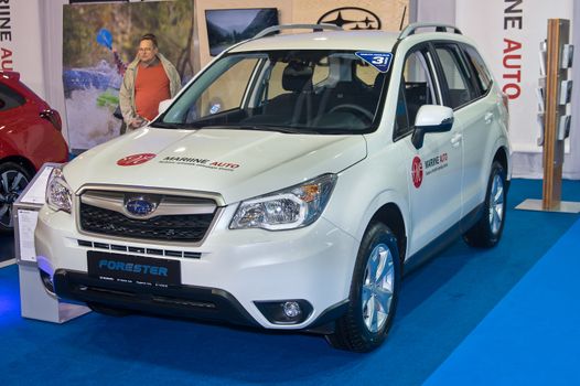 Tartu - September 26: Subaru Forester at the Tartu Motoshow on September 26, 2015 in Tartu, Estonia