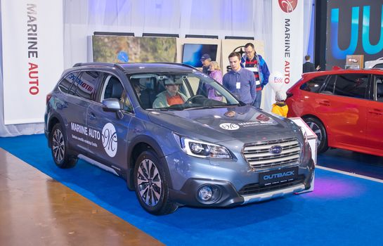 Tartu - September 26: Subaru Outback at the Tartu Motoshow on September 26, 2015 in Tartu, Estonia