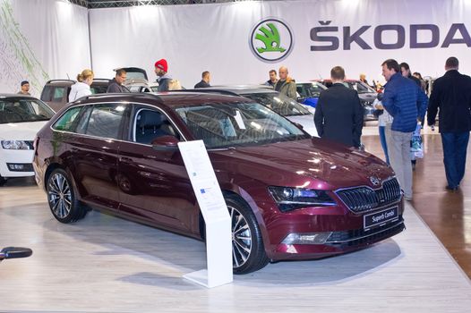 Tartu - September 26: Skoda Superb Combi at the Tartu Motoshow on September 26, 2015 in Tartu, Estonia