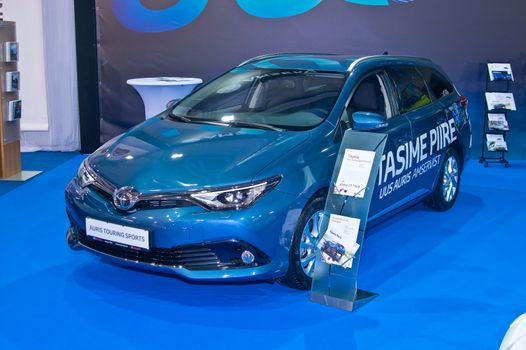 Tartu - September 26: Toyota Auris Touring Sports  at the Tartu Motoshow on September 26, 2015 in Tartu, Estonia