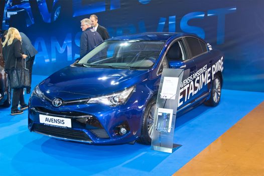 Tartu - September 26: Toyota Avensis at the Tartu Motoshow on September 26, 2015 in Tartu, Estonia