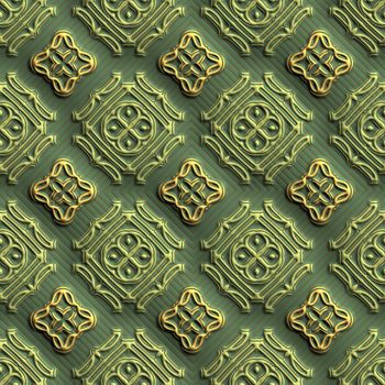 Plastic background tiles with embossed abstract ornament