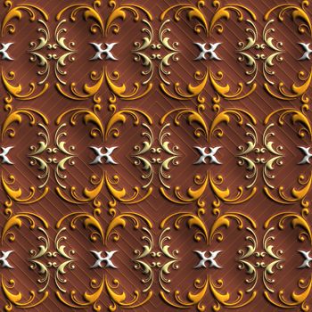 Plastic background tiles with embossed abstract ornament