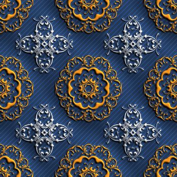 Plastic background tiles with embossed abstract ornament