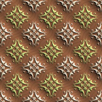 Plastic background tiles with embossed abstract ornament