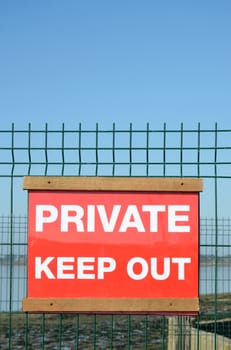 Private sign to keep out