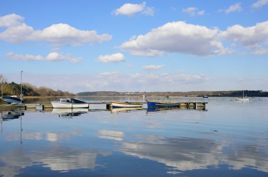 Boats in English Estuary Suffolk