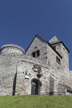 view on Bedzin Castle in Poland on a background of blue sky,  Upper Silesia