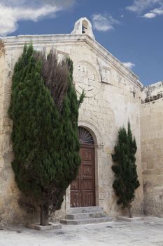 Old church in Old City Mdina, Malta, Europe.