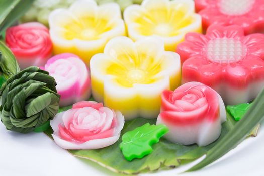 Fantasy coconut Jelly Thai Dessert,rose form