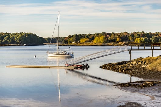 The view on the ocean coast in Maine