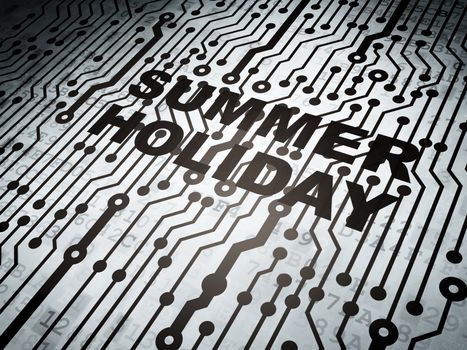 Vacation concept: circuit board with  word Summer Holiday, 3d render