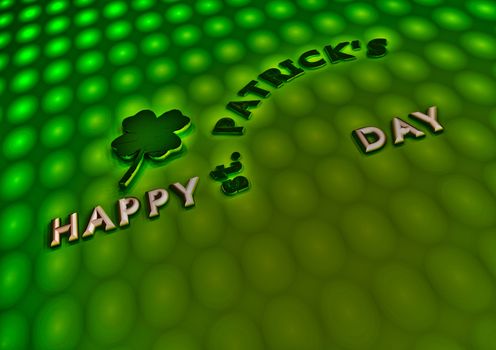 Happy St. Patrick's Day and clover on background.