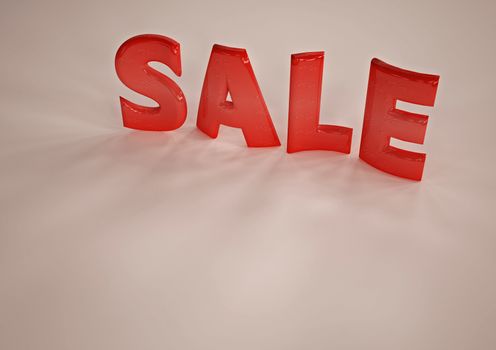 The dimensional word sale on a background