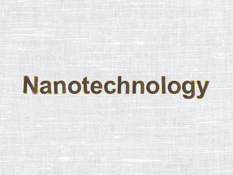 Science concept: CMYK Nanotechnology on linen fabric texture background