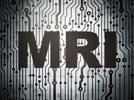 Healthcare concept: circuit board with  word MRI, 3d render