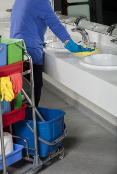 cleaning sink with duster