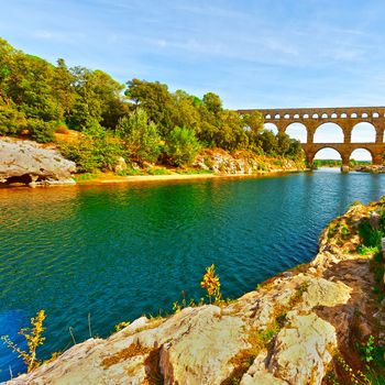 Ancient Roman Aqueduct Pont du Gard