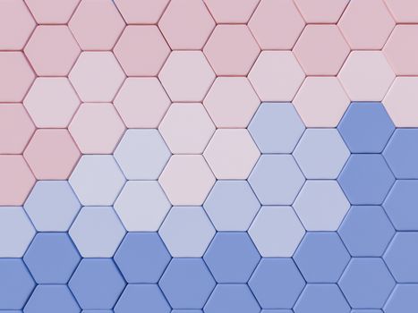 Serenity Blue and Rose Quartz  abstract 3d hexagon background