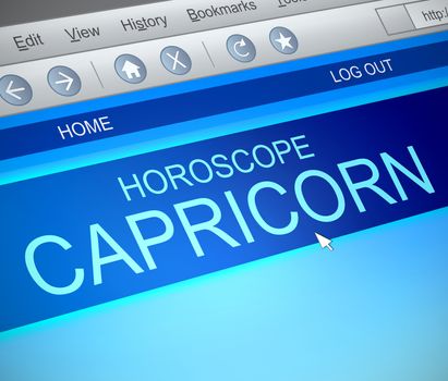 Illustration depicting a computer screen capture with a capricorn concept.