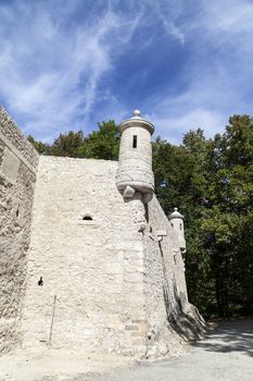 defensive wall of Pieskowa Skala Castle, near Cracow, Poland.