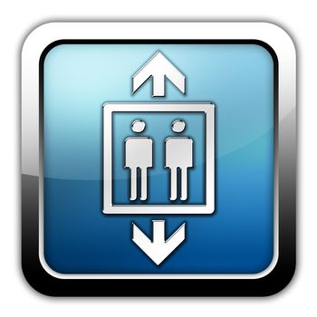 Icon, Button, Pictogram with Elevator symbol