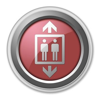 Icon, Button, Pictogram with Elevator symbol