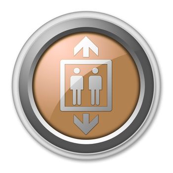 Icon, Button, Pictogram with Elevator symbol