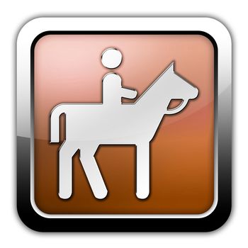 Icon, Button, Pictogram with Horse Trail symbol