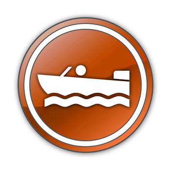 Icon, Button, Pictogram with Motorboat symbol