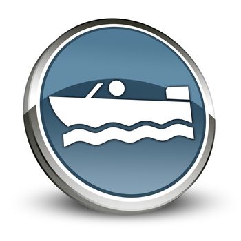 Icon, Button, Pictogram with Motorboat symbol