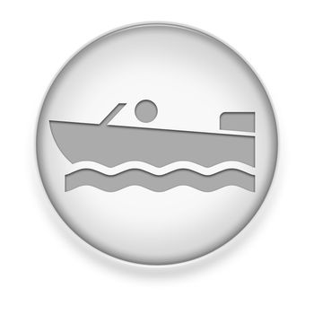 Icon, Button, Pictogram with Motorboat symbol