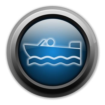 Icon, Button, Pictogram with Motorboat symbol