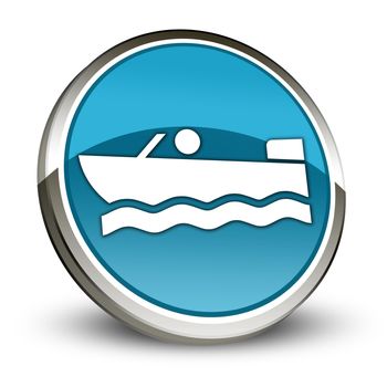 Icon, Button, Pictogram with Motorboat symbol